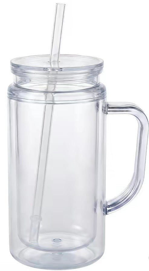 16 OZ Acrylic Snowglobe Cup (WITH HANDLE)