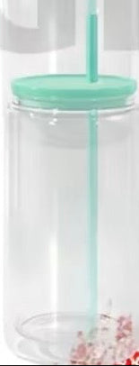 GREEN 16 OZ Glass Snowglobe Cup