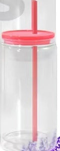 DARK PINK 16 OZ Glass Snowglobe Cup