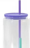 PURPLE 16 OZ Glass Snowglobe Cup