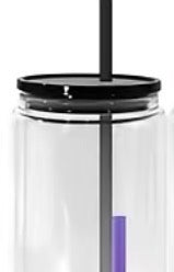 BLACK 16 OZ Glass Snowglobe Cup