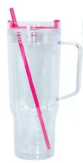 DARK PINK 40 OZ Acrylic Snowglobe Cup